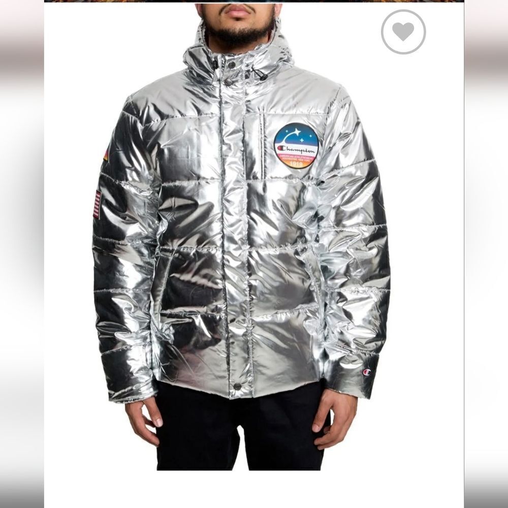 Champion NASA silver metallic Puffer coat